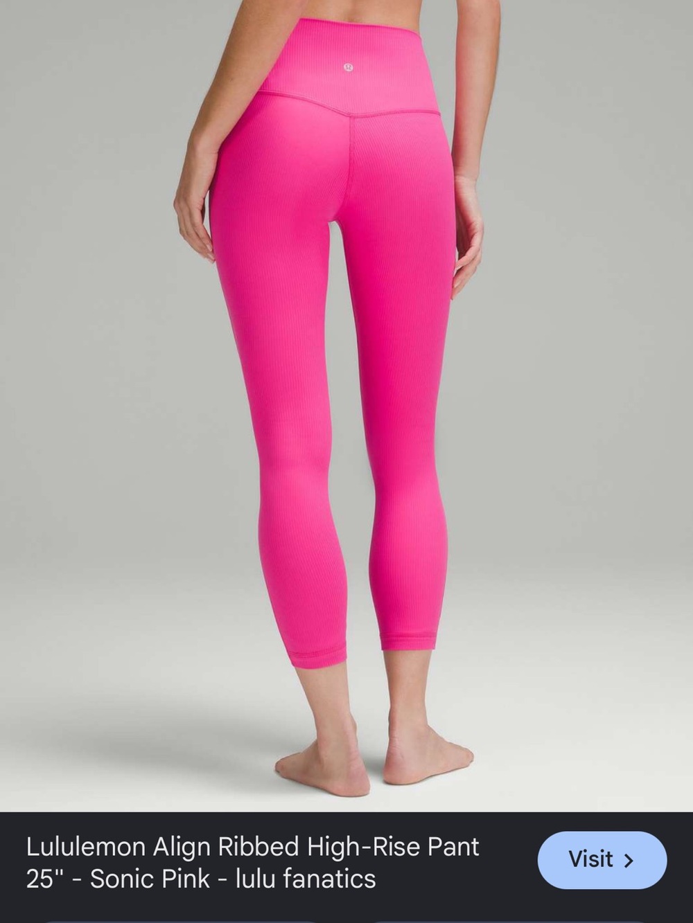 lululemon athletica Align Ribbed High-Rise Crop Leggings in Sonic Pink